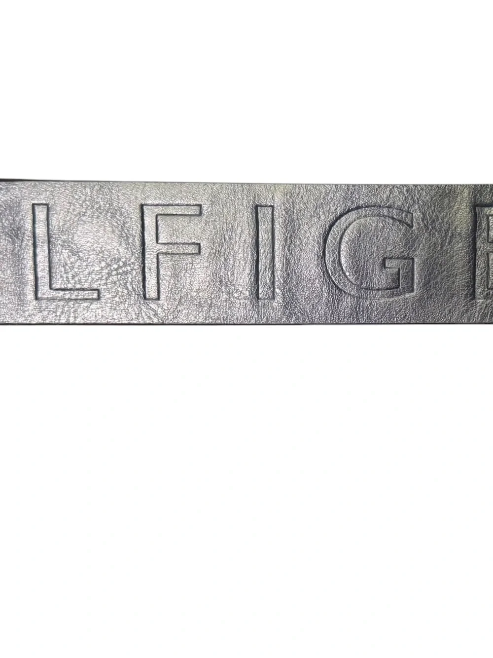 Tommy Hilfiger Men’s Blue Embossed Logo Belt Size M 34-36 Silver Buckle